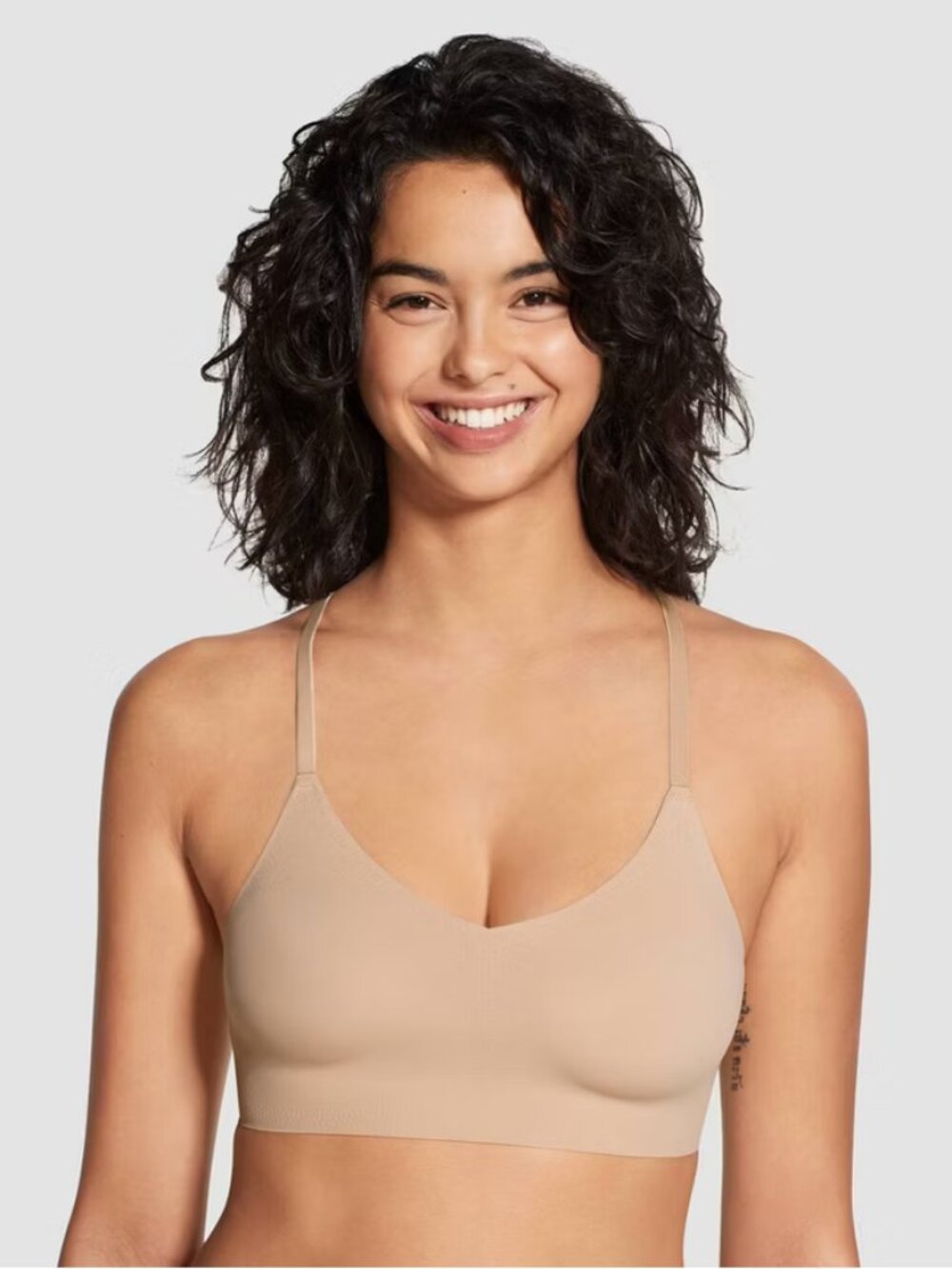 True & Co. Women's Everybody Lace Racerback Bralette - Bare XL